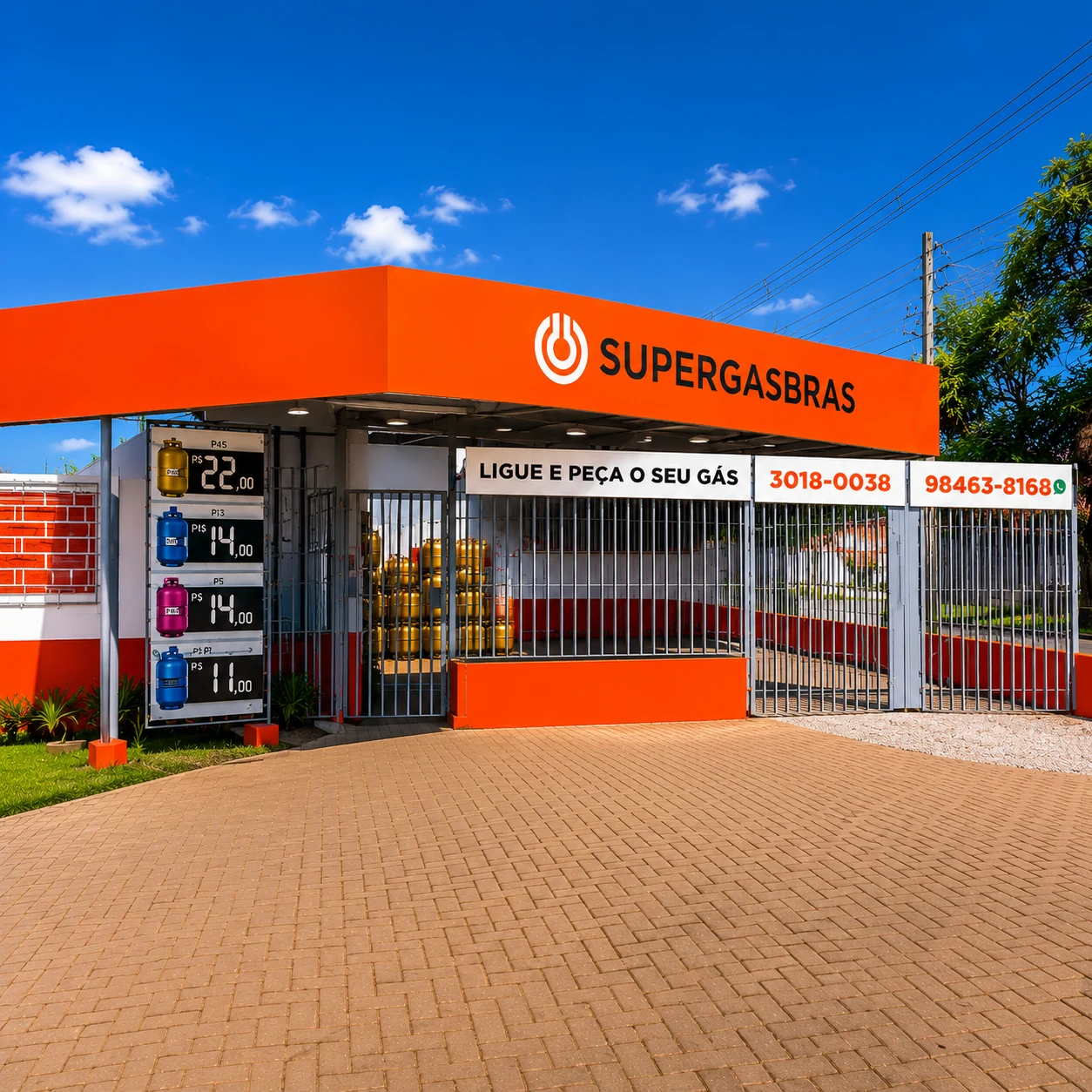 Fachada da Gás Família, revenda autorizada Supergasbras no Boqueirão, Curitiba